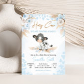 Blue Holy Cow Baby Dusche Einladung