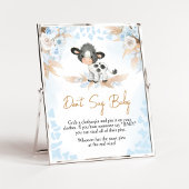 Blue Holy Cow Baby Shower Say Baby nicht Poster