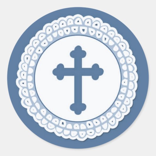 Blue Holy Cross Stickers (Vorderseite)