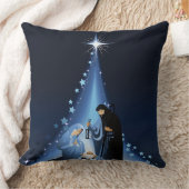 Blue Holy Night Weihnachtskrippe Kissen (Decke)