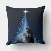 Blue Holy Night Weihnachtskrippe Kissen (Rückseite)