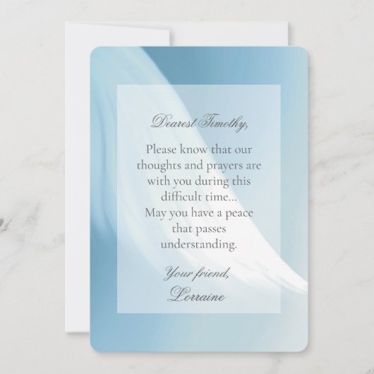 Blue Holy Spirit Sympathy Card Feiertagskarte (Vorderseite)