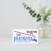 Blue Home Plumbing Faucet Pipeline Plumber Service Visitenkarte (Stehend Vorderseite)