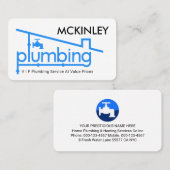 Blue Home Plumbing Pipe System Plumber Repair Visitenkarte (Vorne/Hinten)