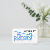 Blue Home Plumbing Pipe System Plumber Repair Visitenkarte (Stehend Vorderseite)
