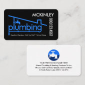 Blue Home Plumbing Pipeline Plumber Repair Visitenkarte (Vorne/Hinten)