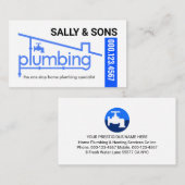 Blue Home Plumbing Pipeline Plumber Service Visitenkarte (Vorne/Hinten)