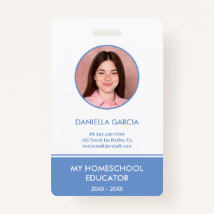 Blue Homeschool Lehrer-ID-Abzeichen Ausweis