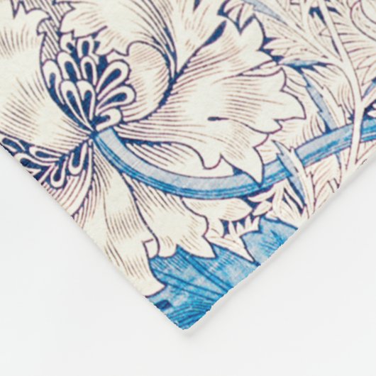 Blue Honeysuckle (von William Morris) Fleecedecke (Ecke)