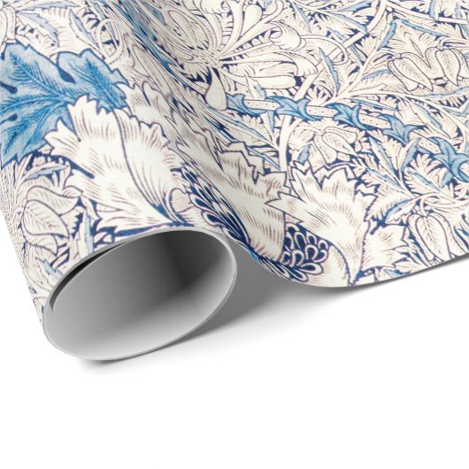 Blue Honeysuckle (von William Morris) Geschenkpapier (Rolleneckpunkt)