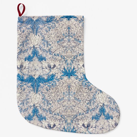 Blue Honeysuckle (von William Morris) Großer Weihnachtsstrumpf (Vorderseite)