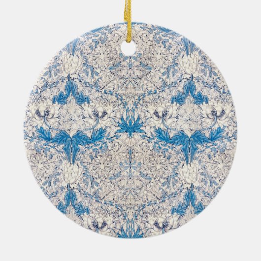 Blue Honeysuckle (von William Morris) Keramik Ornament (Hinten)