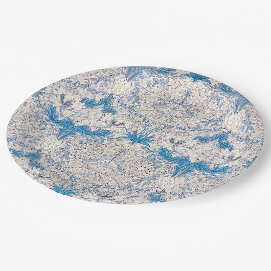 Blue Honeysuckle (von William Morris) Pappteller (Schrägansicht)