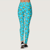 Blue Honu Sea Turtles Hibiscus Flowers Leggings (Rückseite)