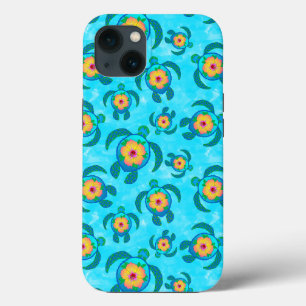 Blue Honu Sea Turtles Hibiskus Blume Case-Mate iPhone Hülle