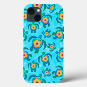 Blue Honu Sea Turtles Hibiskus Blume Case-Mate iPhone Hülle