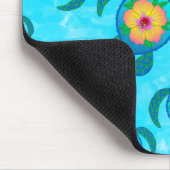 Blue Honu Sea Turtles Hibiskus Blume Mousepad (Ecke)