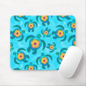 Blue Honu Sea Turtles Hibiskus Blume Mousepad (Mit Mouse)