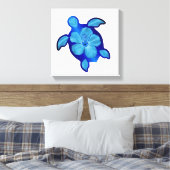 Blue Honu Turtle und Hibiskus Leinwanddruck (Insitu (Schlafzimmer))