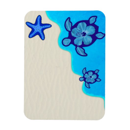 Blue Honu Turtles Magnet (Vertikal)