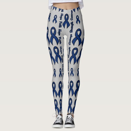 Blue Hope Faith Strength Courage...RA Leggings (Vorderseite)