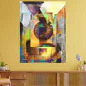 Blue Hope Geometric Industrial Grunge Art 7 Leinwanddruck (Insitu (Wohnzimmer))