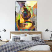 Blue Hope Geometric Industrial Grunge Art 7 Leinwanddruck (Insitu (Schlafzimmer))