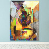 Blue Hope Geometric Industrial Grunge Art 7 Leinwanddruck (Insitu (Holzboden))