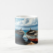 "Blue Horizon". Eine farbenfrohe Seascape Kaffeetasse (Mittel)