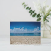 Blue Horizon Sandy Seashore Postkarte (Stehend Vorderseite)