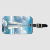 Blue Horizon Solitary Sailboat Gepäckanhänger (Vorderseite (Horizontal))