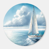 Blue Horizon Solitary Sailboat Magnet (Vorne)