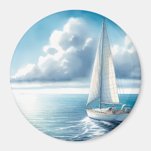 Blue Horizon Solitary Sailboat Magnet (Vorne)