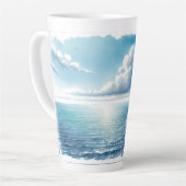 Blue Horizon Solitary Sailboat Milchtasse (Linke Ecke)