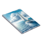 Blue Horizon Solitary Sailboat Notizblock (Rechte Seite)