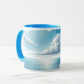 Blue Horizon Solitary Sailboat Tasse (Vorderseite Links)