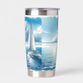 Blue Horizon Solitary Sailboat Thermobecher (Links)