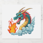 Blue horned dragon alkoholflaschenetikett (Einzelnes Label)