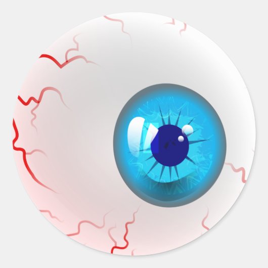 Blue Horror Eyeball Runder Aufkleber (Vorderseite)