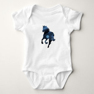Blue Horse Baby Bodysuit Baby Strampler
