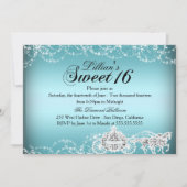 Blue Horse Carriage Princess Sweet 16 Invite Einladung (Vorderseite)