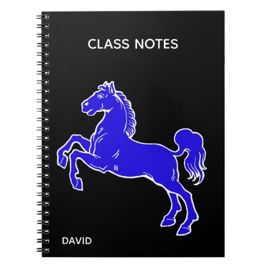 Blue Horse Custom School Notebook Notizblock (Vorderseite)