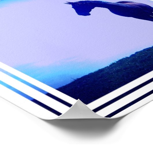 Blue Horse Design Poster Print (Ecke)