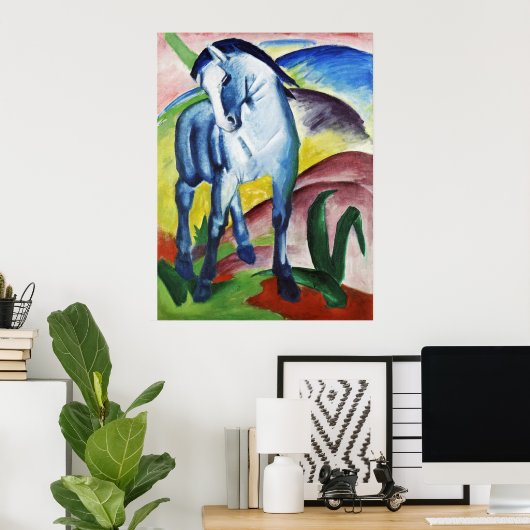 Blue Horse I von Franz Marc Expressionist Malerei Poster (Heimbüro)