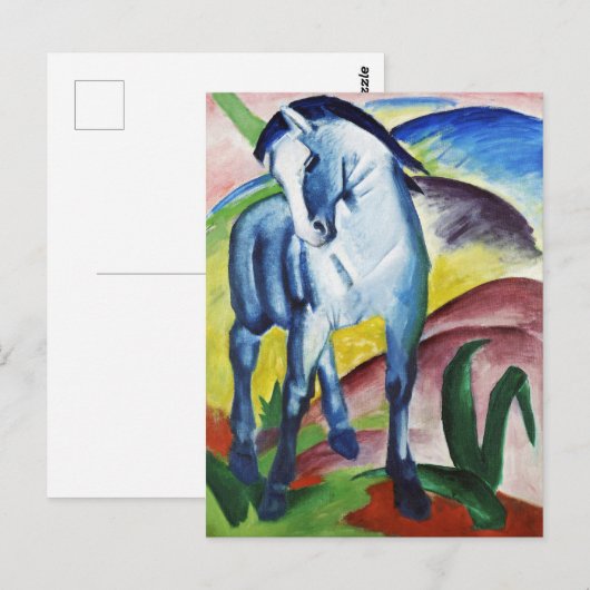 Blue Horse I von Franz Marc Expressionist Malerei Postkarte (Vorne/Hinten)