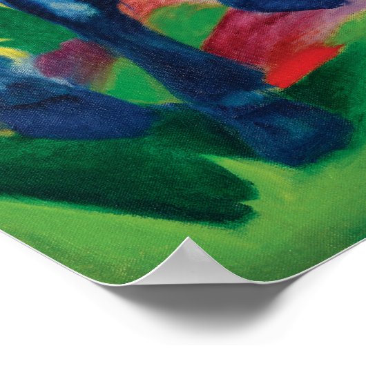 Blue Horse I von Franz Marc Poster (Ecke)