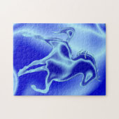 Blue Horse Jigsaw Puzzle Geschenk (Horizontal)