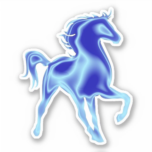 Blue Horse Sticker (Vorderseite)