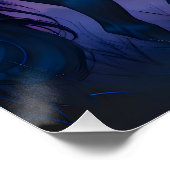 Blue Horse Sunset Fantasy Art Gift Glossy Poster  (Ecke)