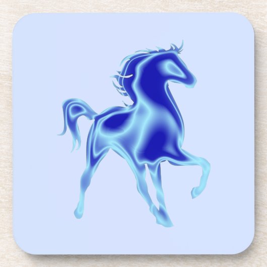 Blue Horse Untersetzer - Malerei (Vorderseite)